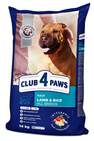 Клуб 4 Лапи Adult All Breeds Lamb &amp; Rice - гіпоалергенний сухий корм з ягням та рисом для дорослих собак всіх порід