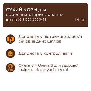 Клуб 4 Лапи Adult Cats Sterilised Salmon - сухий корм з лососем для стерилізованих дорослих котів